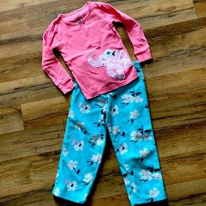 Carters 3T Girls PJ Set with Fleece Bottoms